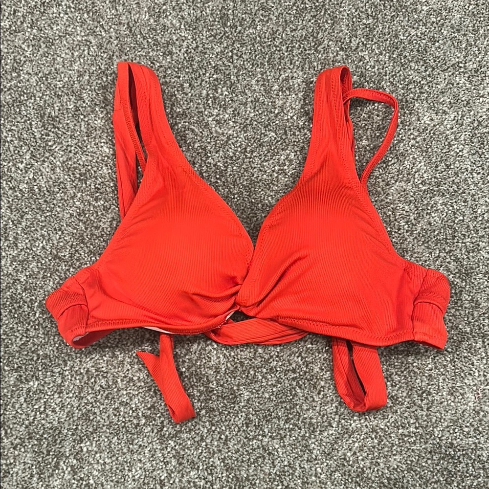 Vibrant Red Bikini Top. 34B. Like new